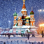 Москва зимой, как её представляют нейросети