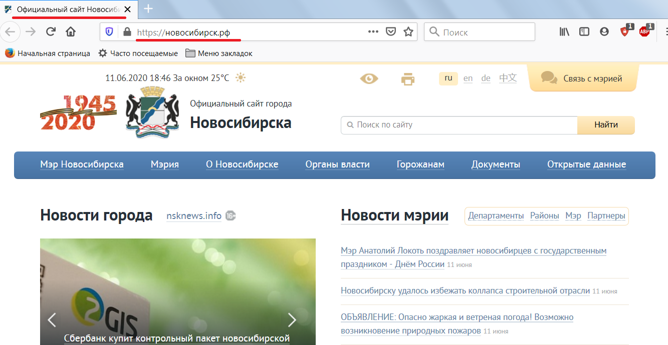 Сайт Новосибирска